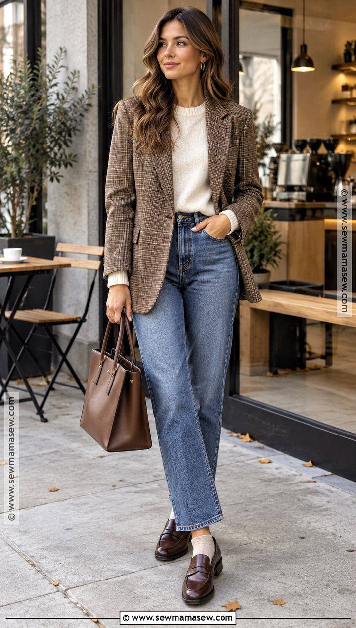 Casual Fall Outfit With a Blazer and Loafers - 25 fall casual outfits