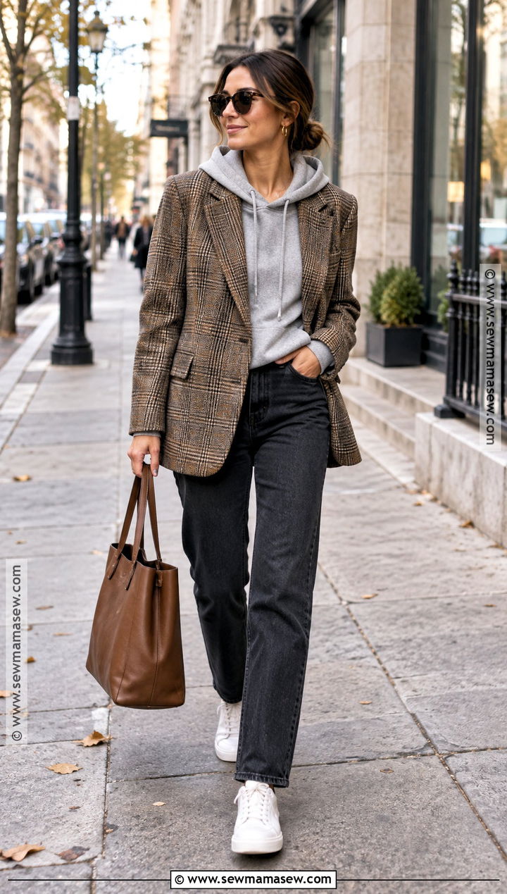 Casual Fall Outfit With a Hoodie and Blazer - 15 Cute Fall Outfit Ideas Casual