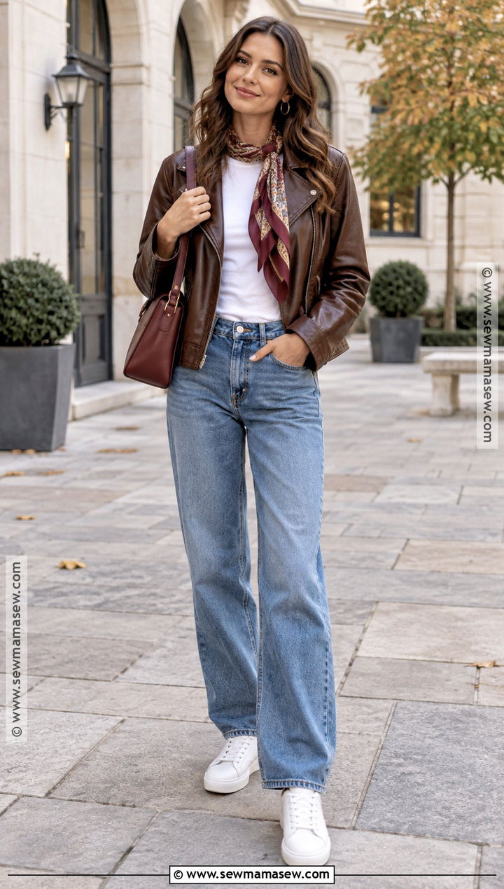Casual Fall Outfit With a Leather Jacket - 15 Cute Fall Outfit Ideas Casual