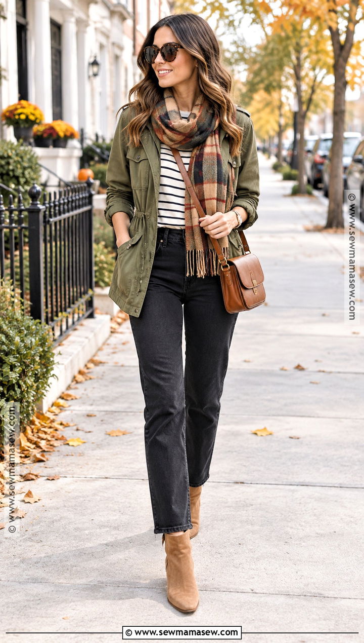 Casual Fall Outfit With a Utility Jacket and Black Jeans - 25 fall casual outfits
