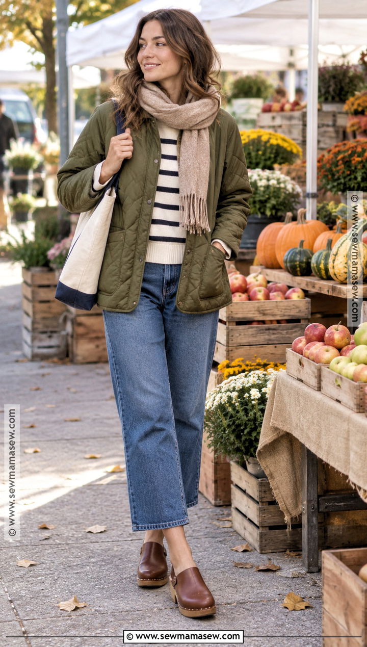 Casual Fall Quilted Jacket And Jeans Outfit - 30 casual fall outfits