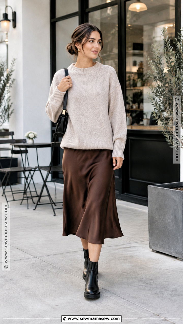 Casual Fall Slip Dress With Knit Sweater - 25 fall dresses casual