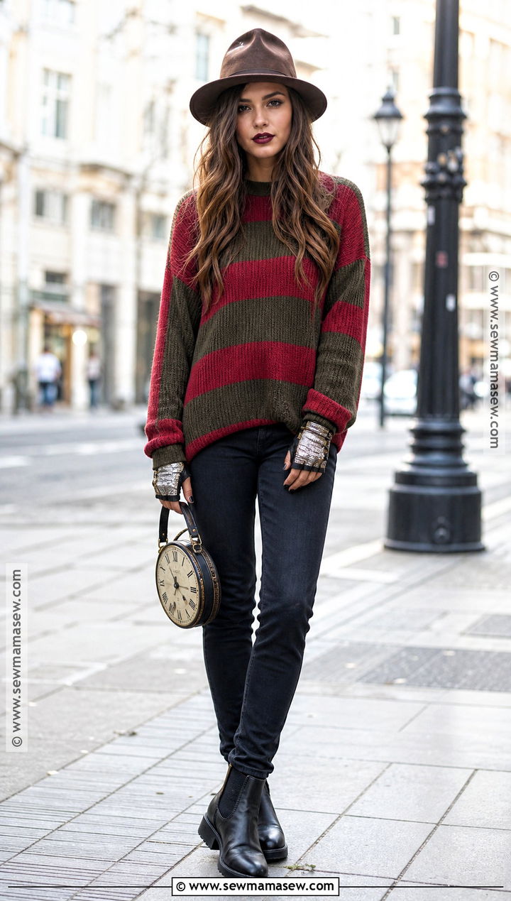 Casual Freddy Krueger Costume With Black Jeans - 40 freddy krueger costume ideas for women