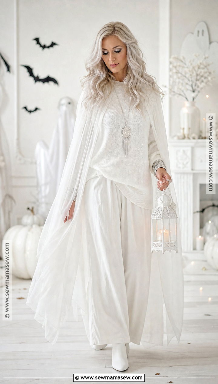 Casual Ghost Costume With White Layers - 35 casual halloween costumes