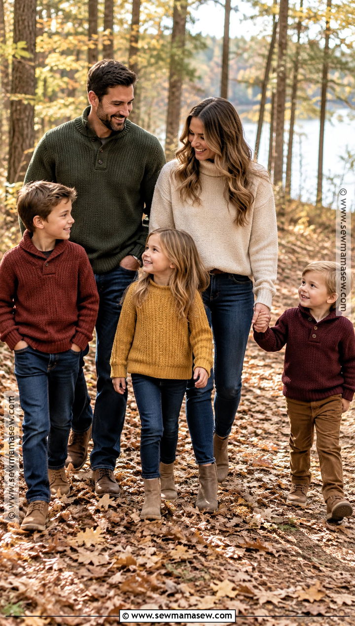 Casual Jeans And Sweaters Fall Family Photo Outfits - 25 fall family photo outfits