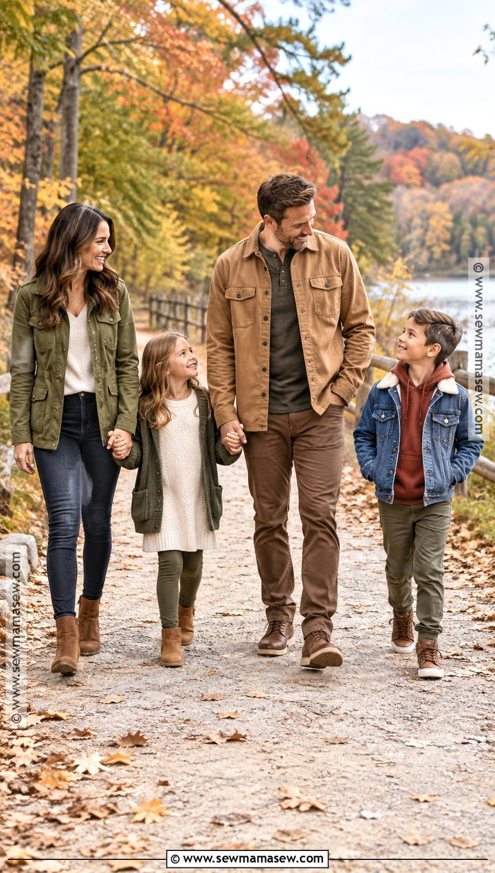 Casual Layered Fall Family Outfits - 15 fall family matching outfits