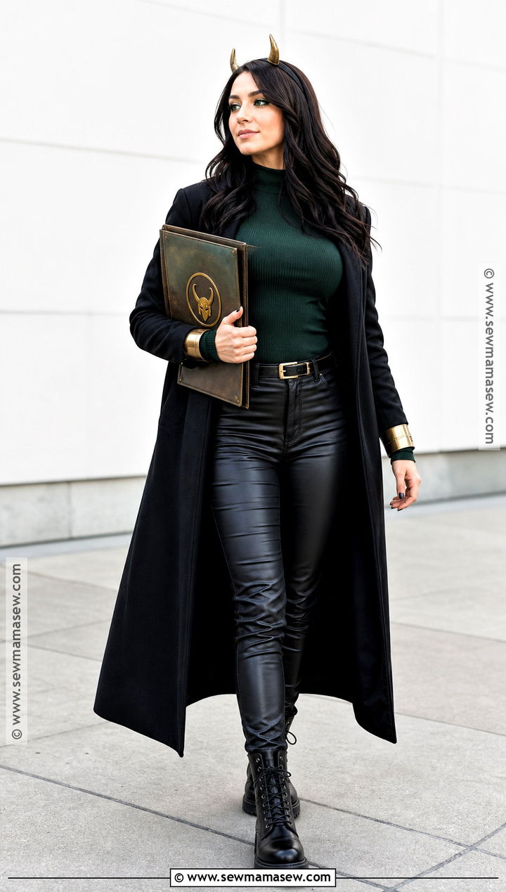 Casual Loki Costume With Green Sweater - 30 Loki Costume Ideas for Females