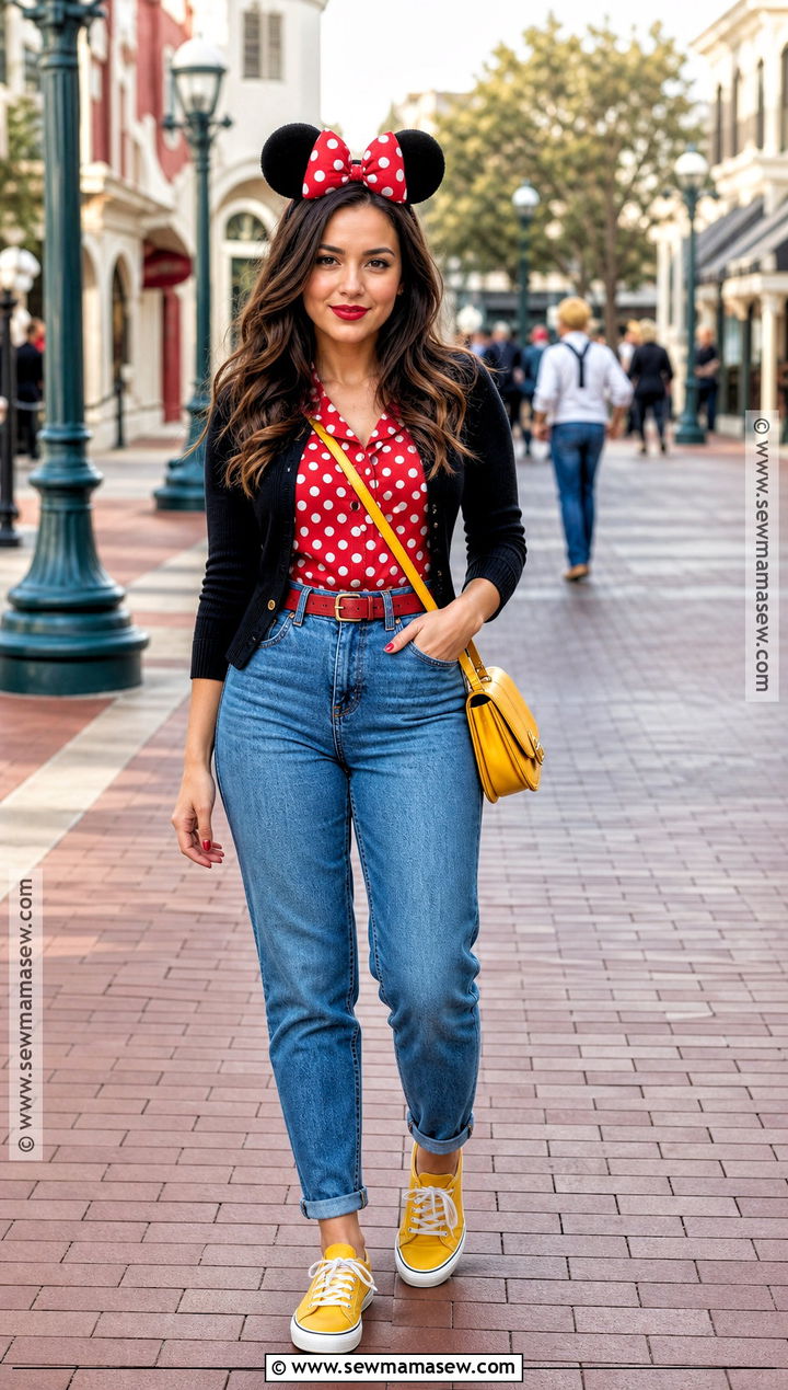 Casual Minnie Mouse Costume With Jeans - 30 minnie mouse costume ideas for women