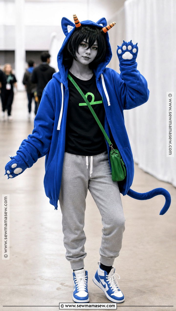Casual Nepeta Cosplay With Blue Hoodie - 30 Nepeta Cosplay Ideas