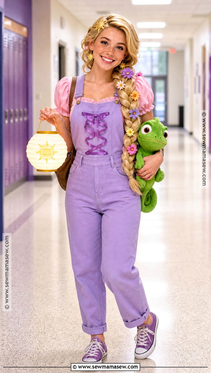 Casual Rapunzel Costume With Overalls - 40 repunzle costume idea