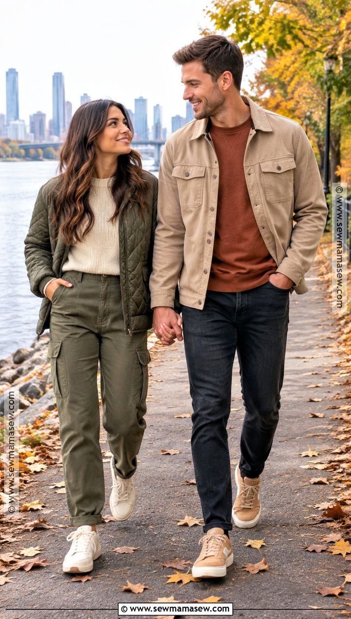 Casual Sneaker Fall Couples Photoshoot Outfit - 25 fall couples photoshoot outfits