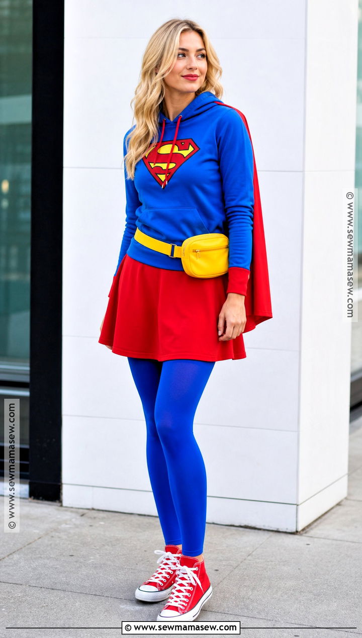 Casual Supergirl Costume With Hoodie - 30 Super Girl Costume Ideas for Women