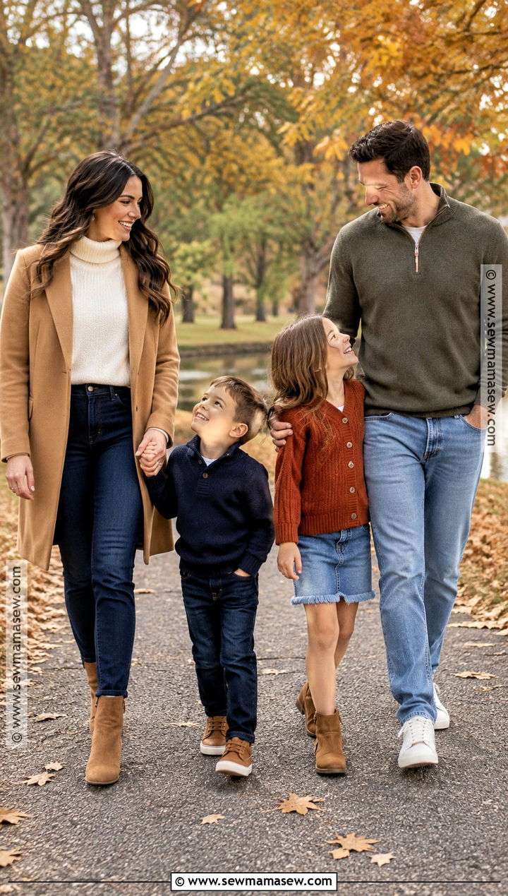 Casual Sweater And Jeans Fall Family Photo Outfits - 20 cute fall family photo outfits