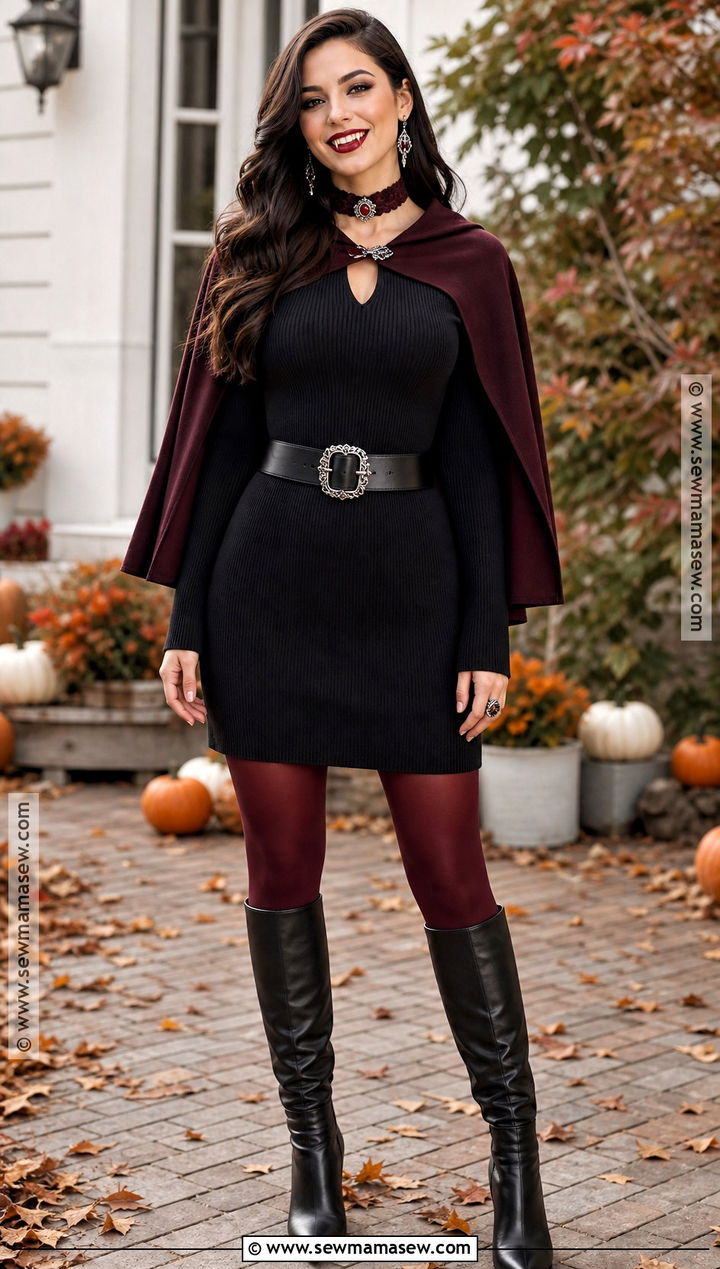 Casual Sweater Vampire Dress With Knee Boots - 30 vampire dresses
