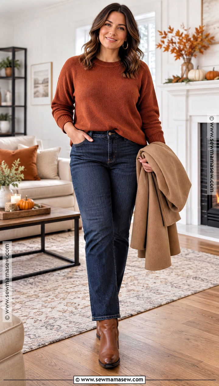 Casual Thanksgiving Sweater And Jeans Outfit - 25 thanksgiving outfit ideas