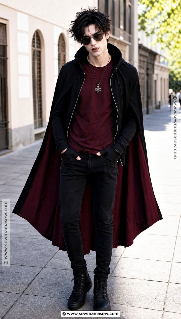 Casual Vampire Costume With Hoodie - 30 Mens Vampire Costume Ideas