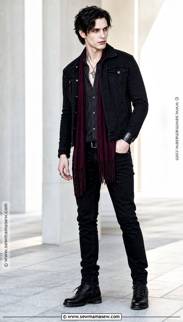 Casual Vampire Outfit With Black Jeans - 30 vampire clothes for men