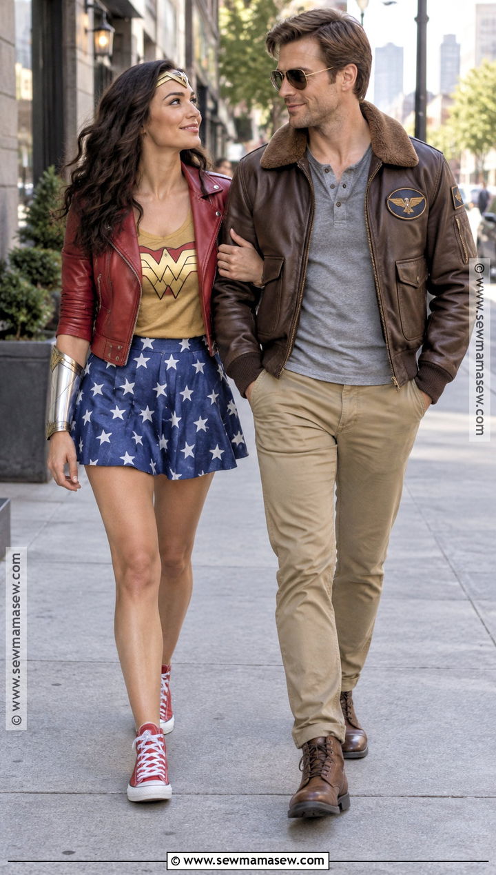 Casual Wonder Woman And Steve Couple Costume - 30 wonder woman couple costume ideas