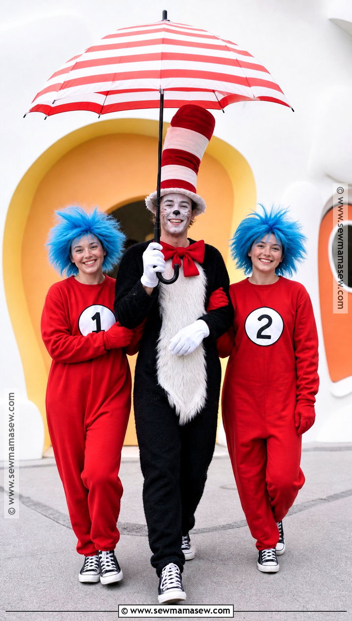 Cat And Matching Things Trio Costume - 30 3 person halloween costume ideas