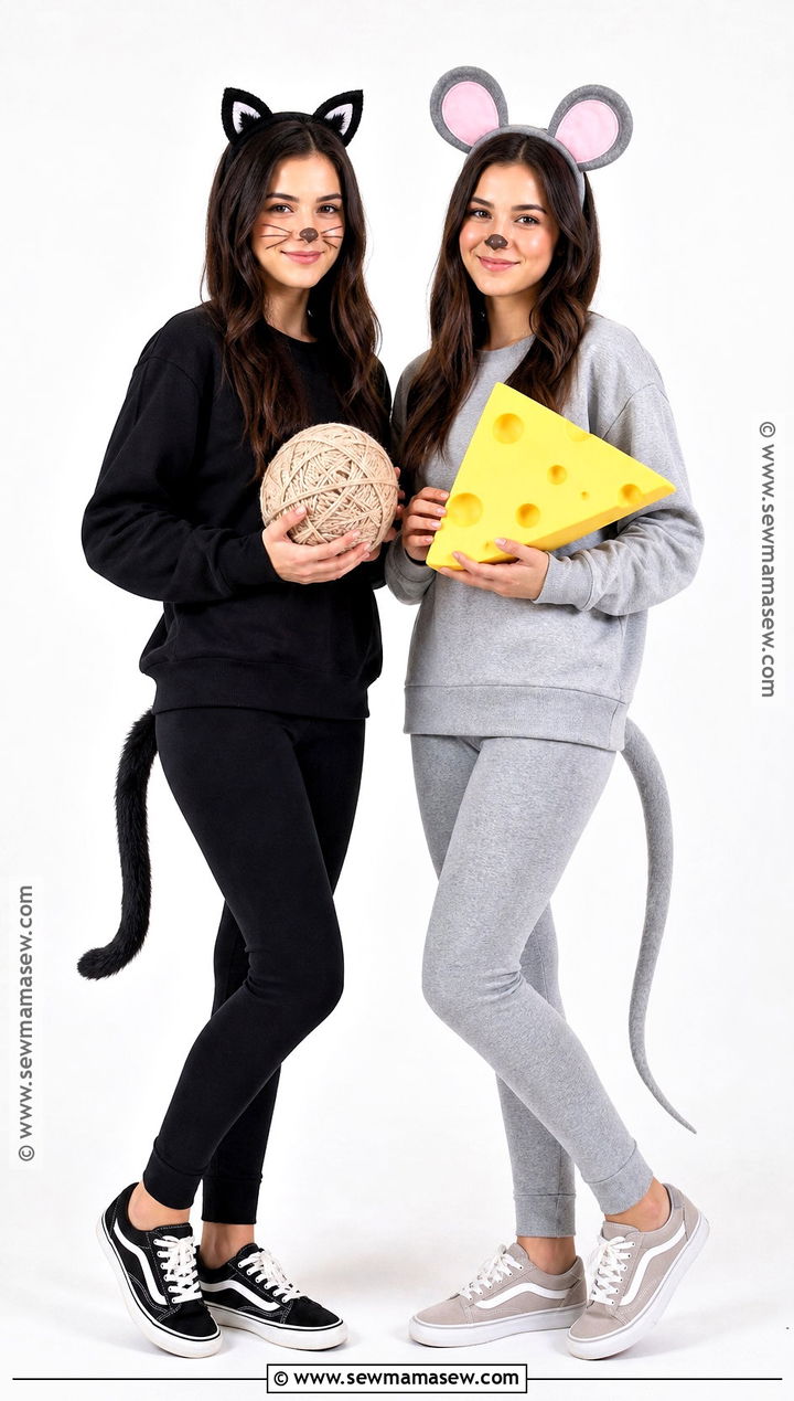Cat And Mouse Twin Costume - 30 twin dress up ideas
