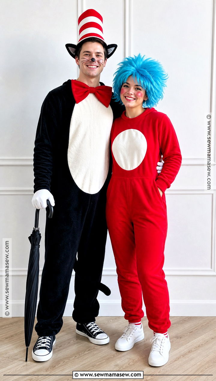 Cat In The Hat And Thing One Couple Costume - 30 cat and the hat costume ideas