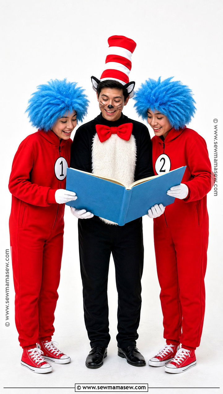Cat In The Hat And Things Costumes - 30 triplet halloween costumes