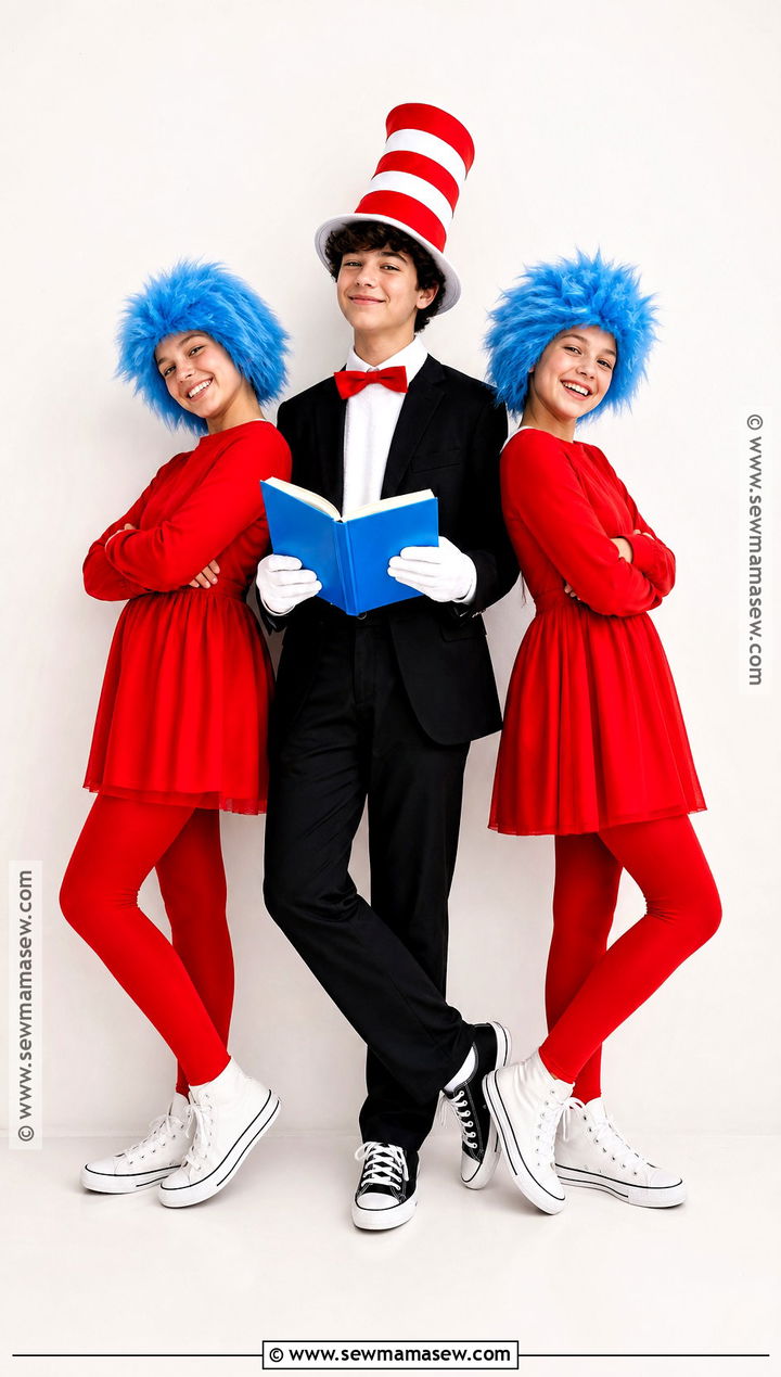 Cat In The Hat And Things Trio Costume - 35 trio costume ideas for teens
