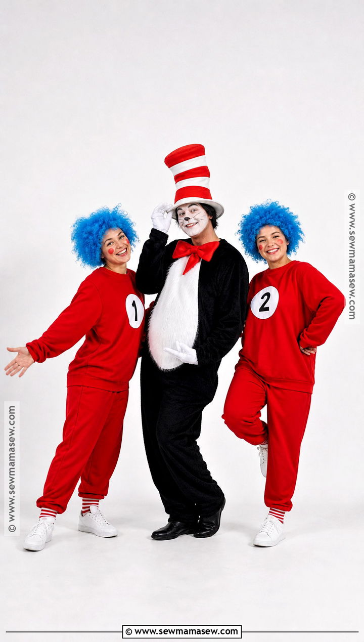 Cat In The Hat And Things Trio Costume - 30 easy trio costumes