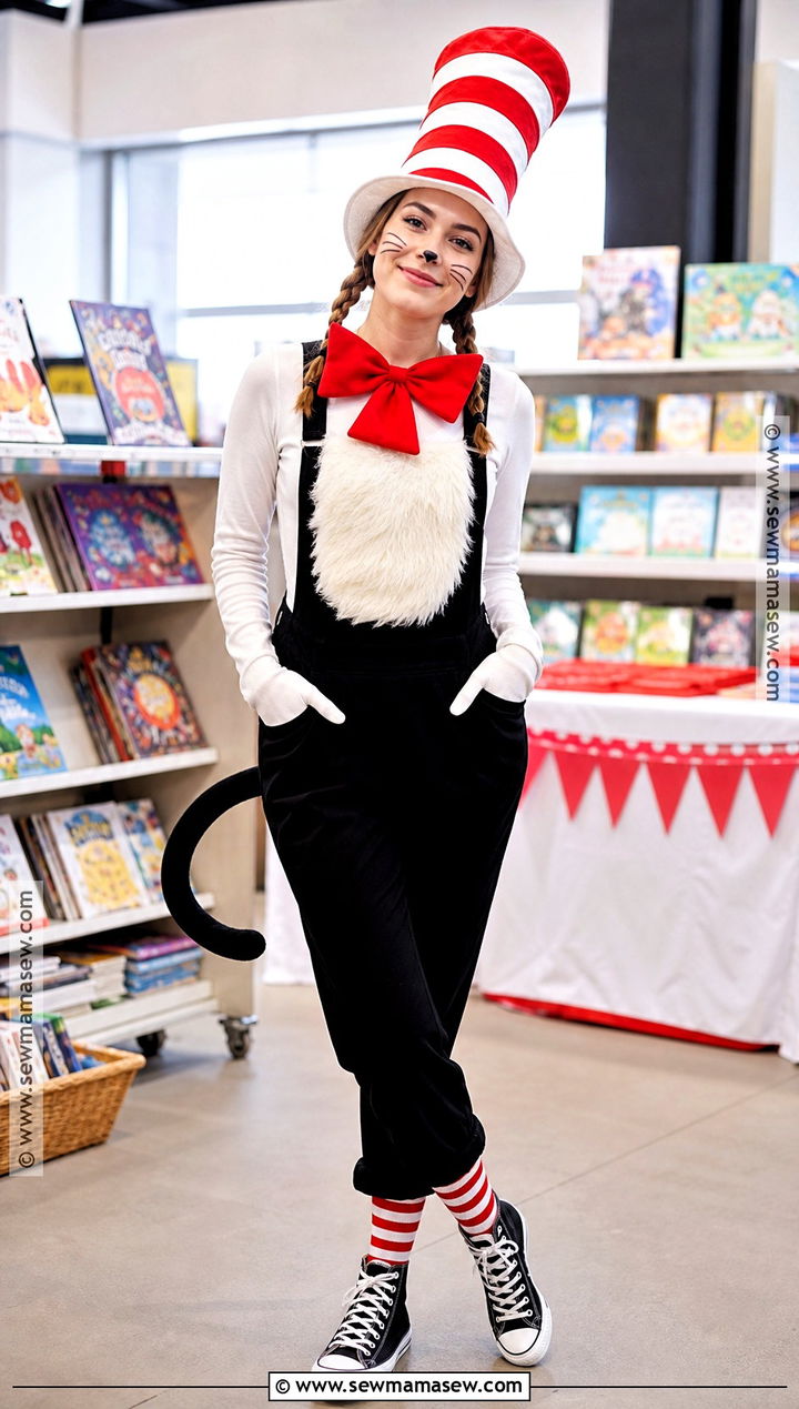 Cat In The Hat Costume With Black Overalls - 30 cat in the hat costume women's ideas