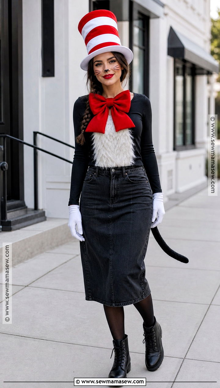Cat In The Hat Costume With Denim Skirt - 30 cat in the hat costume women's ideas