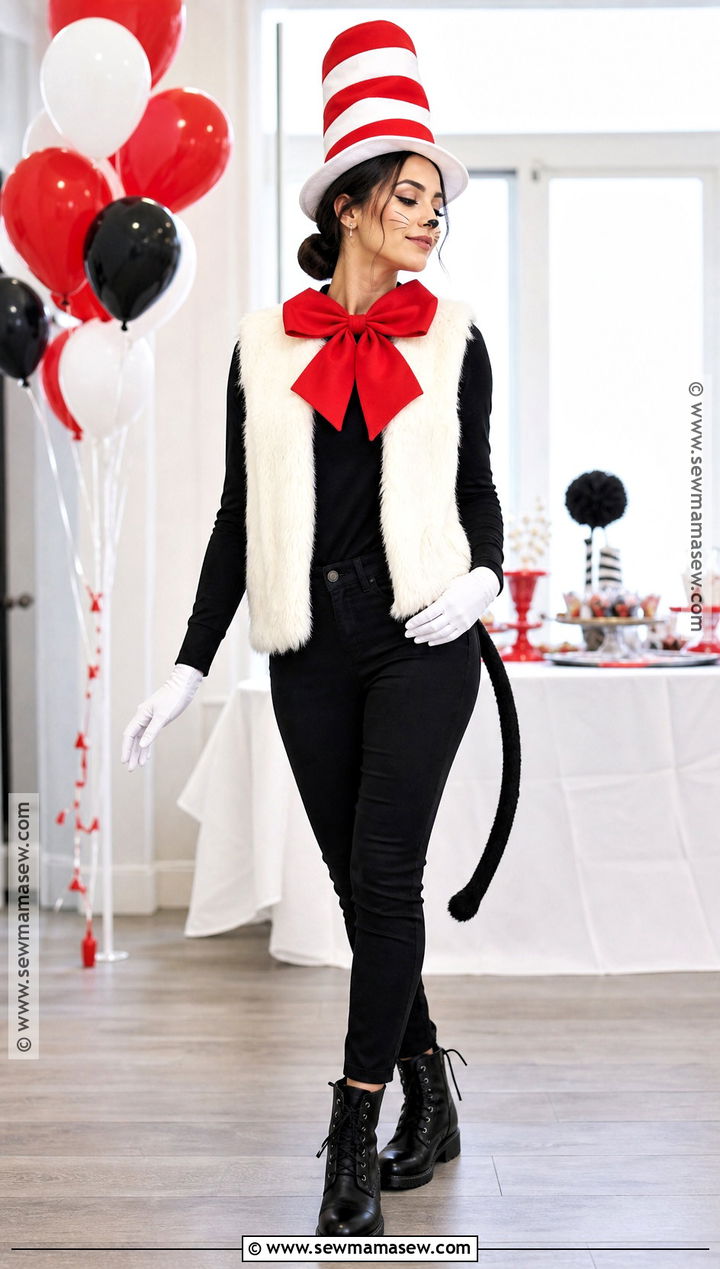 Cat In The Hat Costume With Faux Fur Vest - 30 cat in the hat costume women's ideas