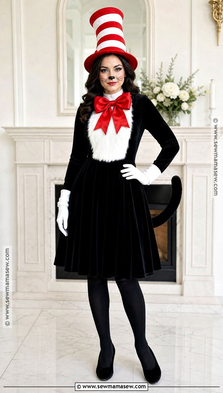 Cat In The Hat Costume With Velvet Dress - 30 cat in the hat costume women's ideas