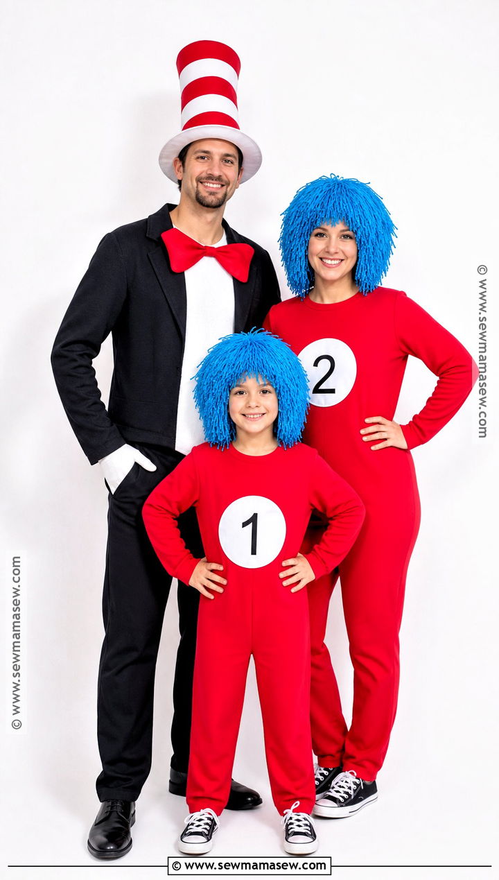 Cat In The Hat Family Costume - 35 halloween family costumes for 3
