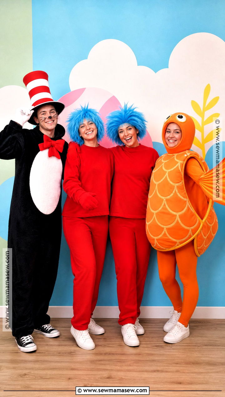 Cat In The Hat Group Costume - 45 4 people halloween costumes