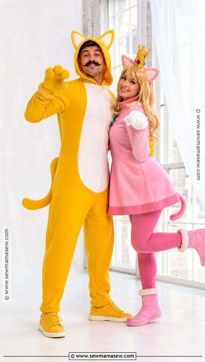 Cat Mario And Peach Couple Costume - 30 Mario And Peach Costumes for Couples