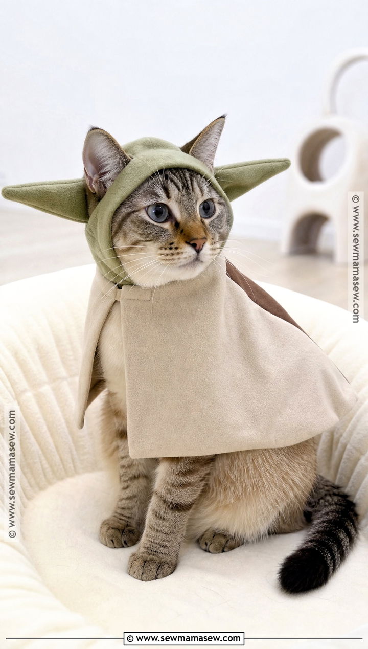 Cat Yoda Costume With Green Ear Cape - 35 yoda costume ideas