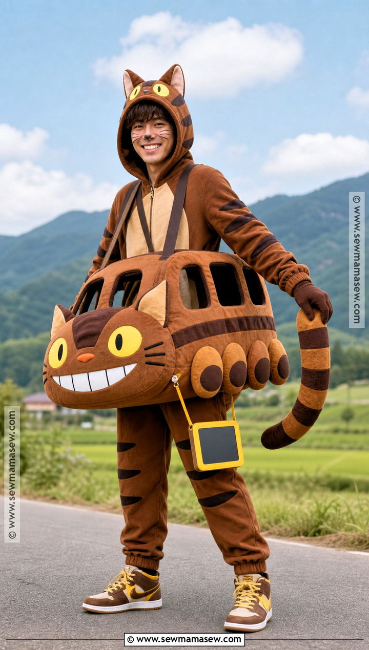 Catbus Costume With Striped Tail - 30 studio ghibli costume ideas