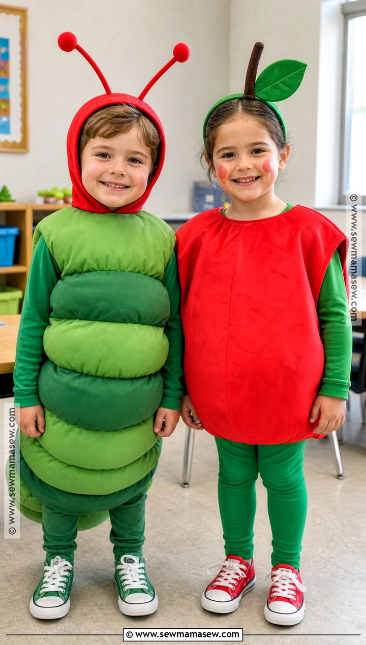 Caterpillar And Apple Duo Costume - 30 the very hungry caterpillar costume ideas