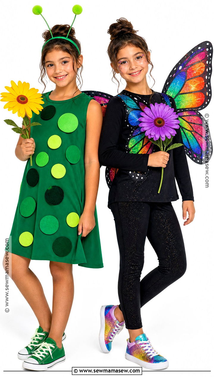 Caterpillar And Butterfly Twin Costume - 30 Twin Costume Ideas
