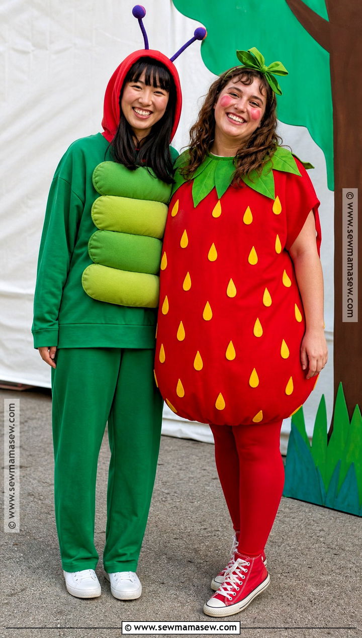 Caterpillar And Strawberry Duo Costume - 30 the very hungry caterpillar costume ideas