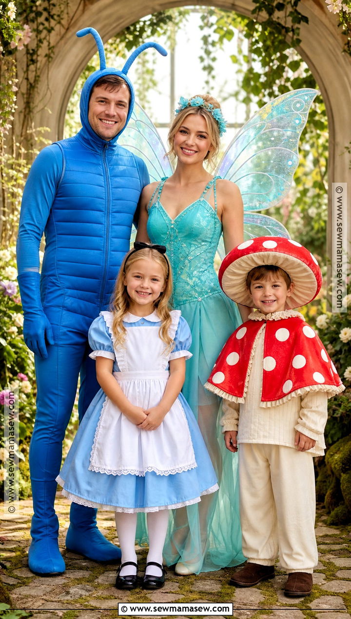 Caterpillar Butterfly And Alice Family Costume - 30 alice in wonderland family costumes