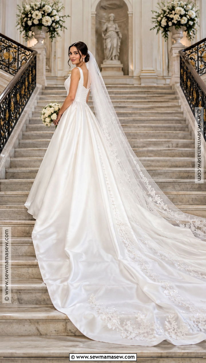 Cathedral Train A Line Wedding Dress - 15 Fall A Line Wedding Dress Ideas
