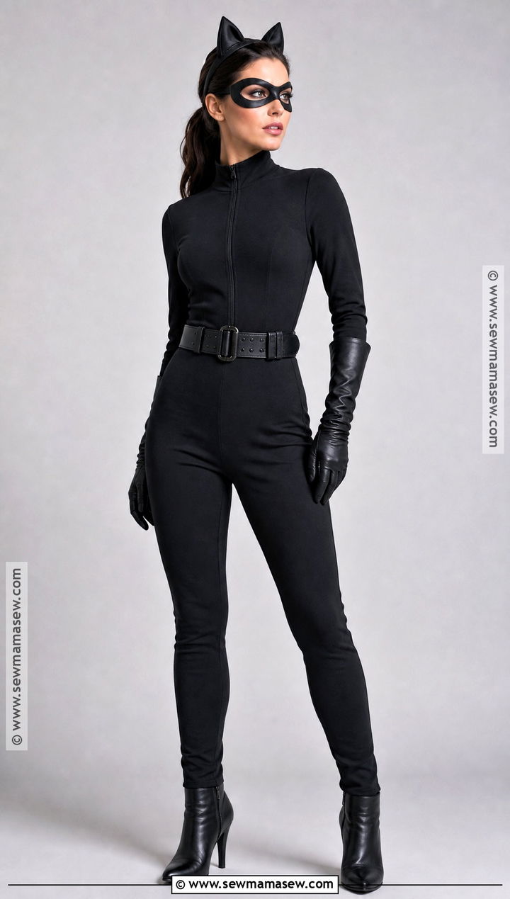 Catwoman Costume With Sleek Black Hair - 35 halloween costumes for black hair