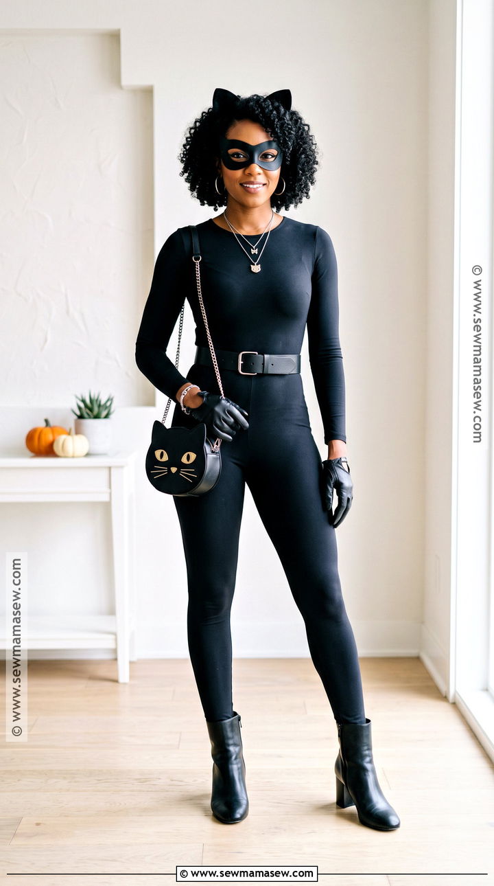 Catwoman Halloween Costume With Black Catsuit - 45 halloween costumes for black women