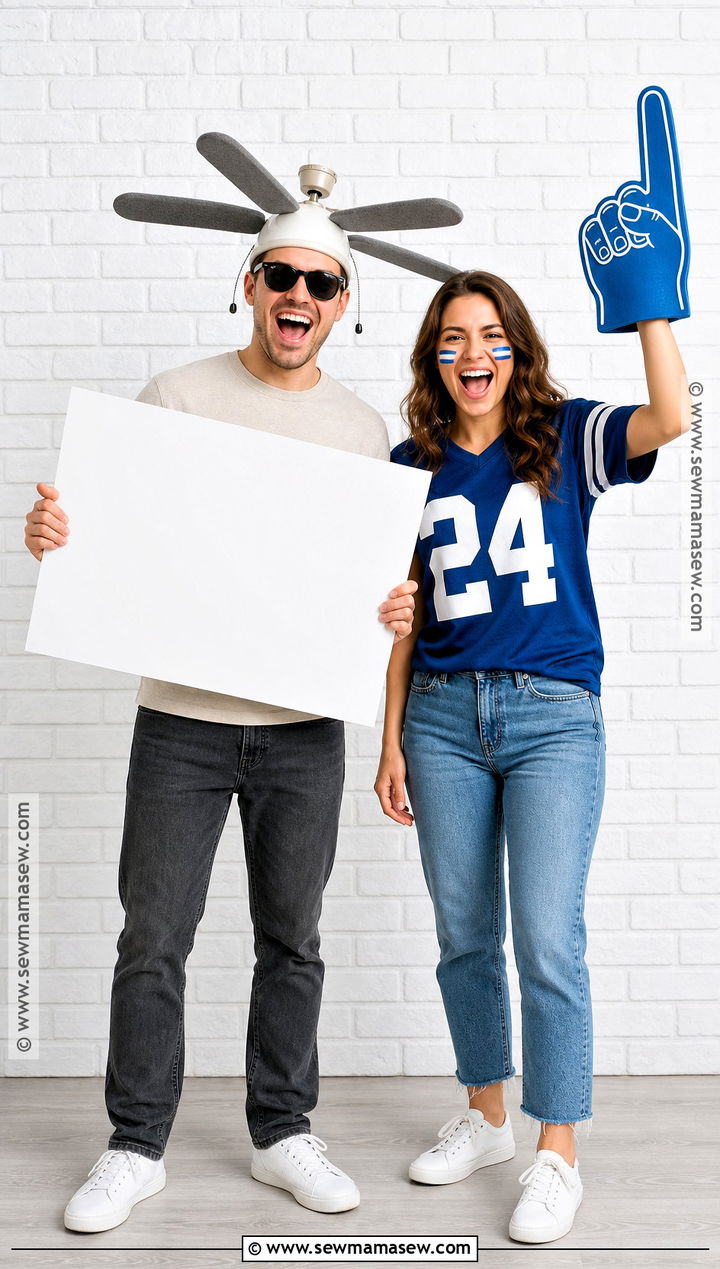 Ceiling Fan And Sports Fan Couple Costume - 50 couple halloween costumes