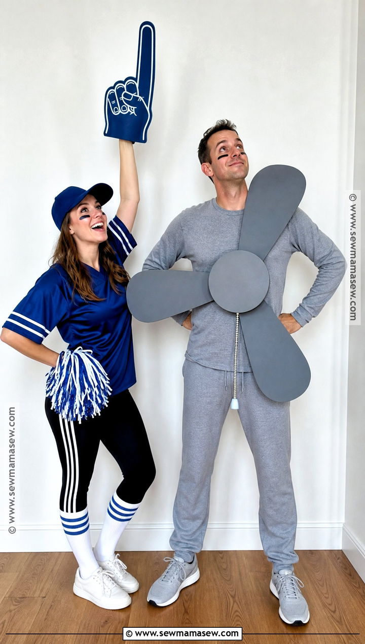 Ceiling Fan And Sports Fan Couple Costume - 35 funny halloween costumes for couples
