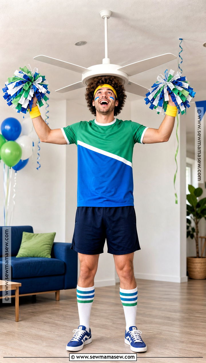 Ceiling Fan Costume With Cheer Gear - 35 simple halloween costumes for men
