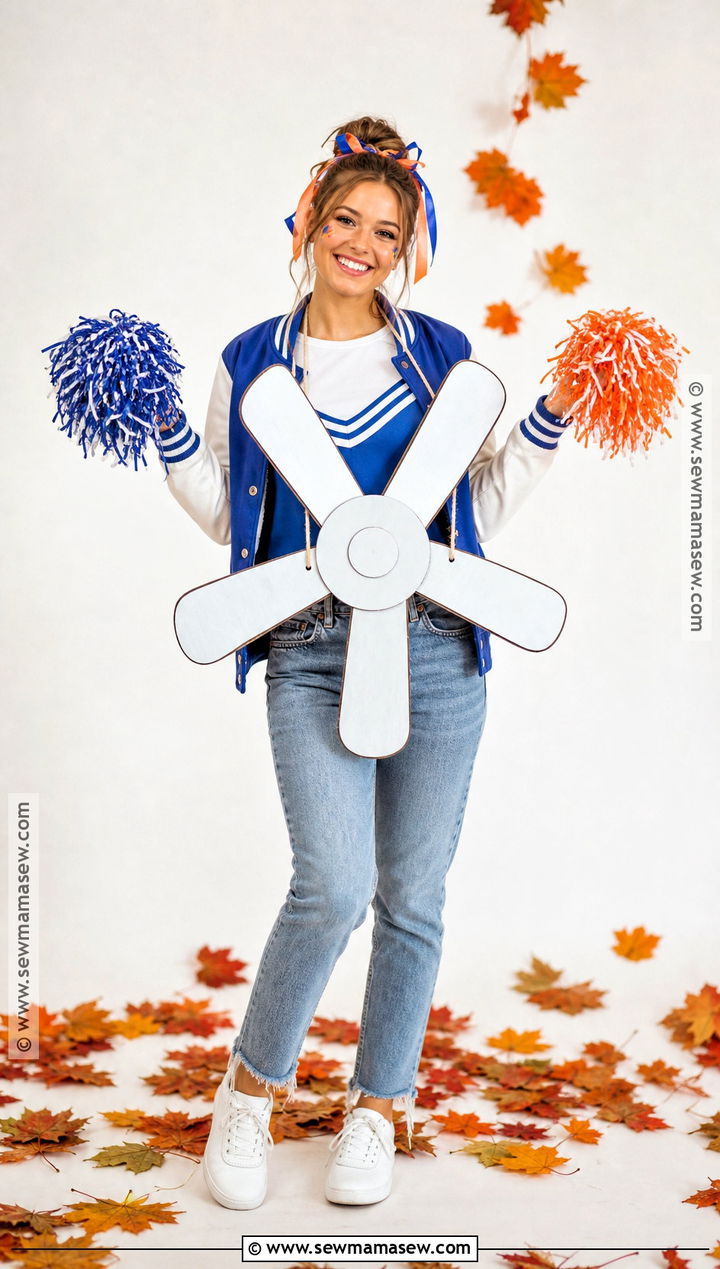 Ceiling Fan Costume With Team Shirt - 50 simple halloween costumes
