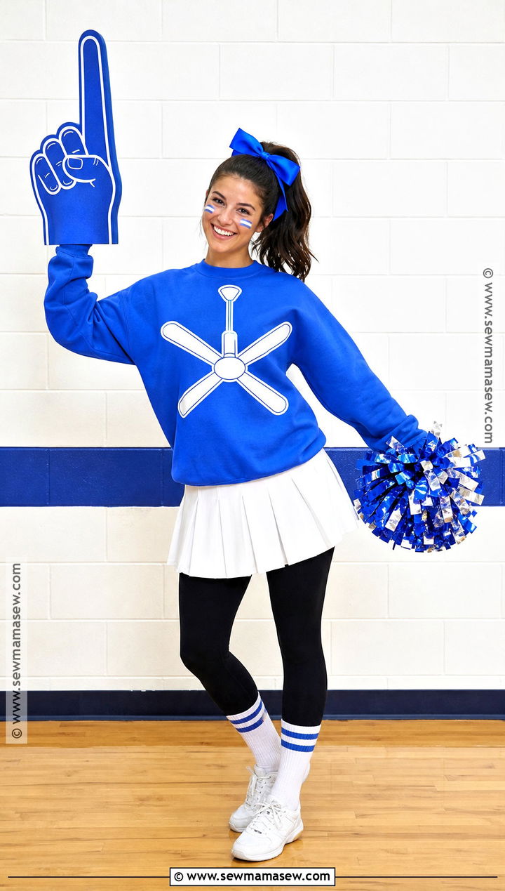 Ceiling Fan Pun Costume With Team Shirt - 30 simple halloween costume ideas