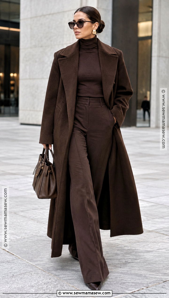 Celebrity Fall Maxi Coat And Monochrome Outfit - 15 celebrity fall fashion ideas